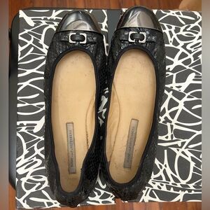 Diane Von Furstenberg “Bonita” snake skin ballet flats.